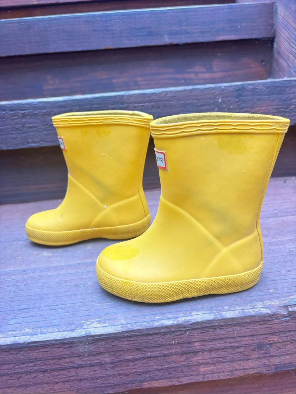 Hunter Kids Bright Yellow Waterproof Rain Boots
